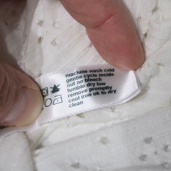 NWT Three Dots Anthropologie White Perforated Tank Ruffle Blouse Women Size XL - Picture 8 of 10